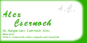 alex csernoch business card